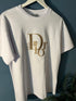 CD " Logo " Embroidered T-Shirt styled in White for Spring&Summer 2023