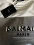Balmain "HOLOGRAPHIC Logo" T-Shirt styled in White Spring/Summer 2024