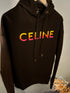 Celine " Logo Gradient Print " Loose Hoodie styled in Black for Fall&Winter 2023