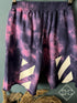 Off-White "Logo-Print" Track Shorts styled in Purple/Multicolor for Spring&Summer 2023