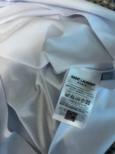 Saint Lauren " Logo Print " T-Shirt styled in White for Spring&Summer 2023
