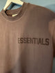 Fear of God " Essentials Logo Velvet " T-Shirt styled in Brown for Spring&Summer 2023 ( Special Material )