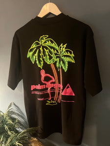 Palm Angels "PXP Palm Tree in Neon" T-Shirt Styled in Ecru for Spring&Summer 2023