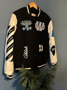 Off-White "Logo-Patch Varsity" Jacket styled in Black for Fall&Winter 2024