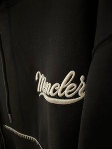 Mnclr "Logo'd Embroidered" Hoodie styled in Black for Fall&Winter Collection of 2024