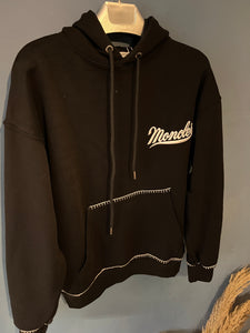 Mnclr "Logo'd Embroidered" Hoodie styled in Black for Fall&Winter Collection of 2024