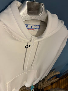 Off White "Logo-Print Drawstring" Hoodie styled for White for Fall&Winter 2024