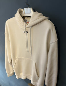 Off White "Logo-Print Drawstring" Hoodie styled for White for Fall&Winter 2024