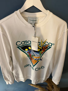 Casablanca " Tennis Club " Logo'd Sweatshirt styled in White for Fall&Winter 2024