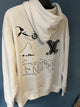 LV " Logo Embroidered " Hooded Sweatshirt styled in White for Fall&Winter Collection of 2024