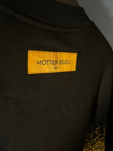 LV " Splashed Logo " Printed Sweatshirt styled in Black/Yellow for Fall&Winter Collection of 2024