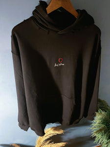 Blncg "Je t'aime" Hooded Sweatshirt styled in Black for Fall&Winter 2024