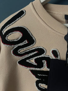 LV " Logo Embroidered "  Sweatshirt styled in Beigee for Fall&Winter Collection of 2024
