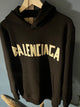 Blncg "Logo Printed" Hooded Sweatshirt styled in Black for Fall&Winter 2024