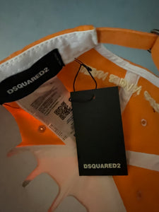 DSQUARED " Logo Embroidered " Hat styled in Orange for Spring&Summer 2024