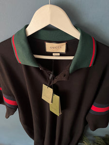 Gucci " Logo " Polo T-Shirt styled in Black for Spring&Summer 2024