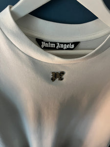 Palm Angels "Logo Printed" Long Sleeves T-Shirt styled in White for Spring&Summer 2024