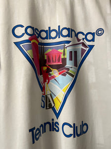 Casablanca " Tennis Club " Logo'd T-Shirt styled in White for Spring&Summer 2024