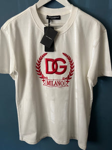 D&G "Embroidered Logo" T-Shirt styled in White for Spring&Summer 2024