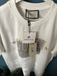 Gucci " Logo Embroidered" T-Shirt styled in White Spring&Summer 2024