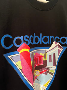 Casablanca " Tennis Club " Logo'd T-Shirt styled in Black for Spring&Summer 2024