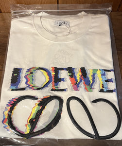 Loewe "Logogram Embroidered" T-Shirt  styled in White for Spring&Summer 2024 Collection