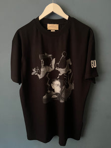 Gucci " Graphic Print" T-Shirt styled in Black Spring&Summer 2024