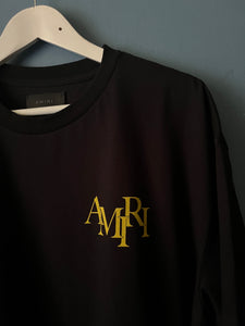 AMIRI "Champagne " Cotton T-shirt Styled in Black for Spring&Summer 2024