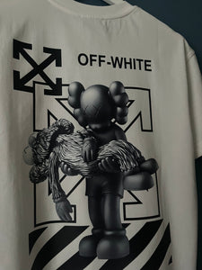 Off White x Kaws "Logo'd "  T-Shirt styled in White for Spring&Summer 2024