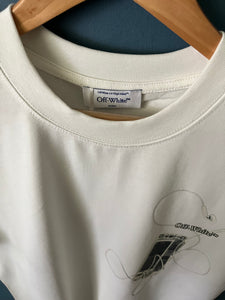 Off White "Scan Arr" T-Shirt styled in White for Spring&Summer 2024 Collection