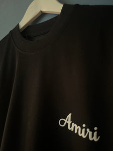 AMIRI "Strike Out" Cotton T-shirt Styled in Black for Spring&Summer 2024