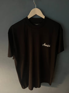 AMIRI "Strike Out" Cotton T-shirt Styled in Black for Spring&Summer 2024