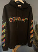 Off White " LOGO Embroidered " Hooded Sweatshirt styled in Black for Fall&Winter 2025