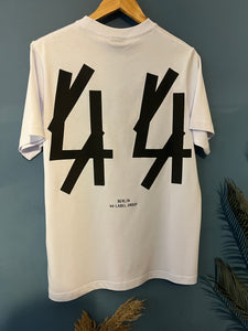 44 LABEL " Logo Printed & Embroidered" Cotton T-shirt Styled in White for Fall&Winter 2025