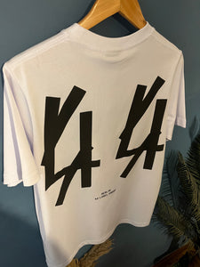 44 LABEL " Logo Printed & Embroidered" Cotton T-shirt Styled in White for Fall&Winter 2025