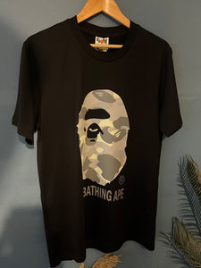 BAPE "LOGO PRINTED" T-Shirt in Black styled in Oversize for Fall&Winter 2025