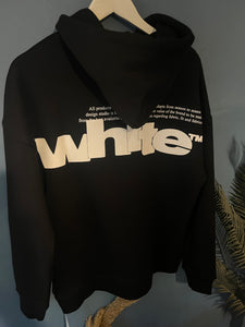 Off White " Logo Printed " Hooded Sweatshirt styled in Black for Fall&Winter 2025