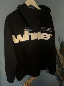 Off White " Logo Printed " Hooded Sweatshirt styled in Black for Fall&Winter 2025