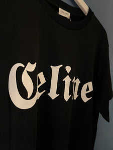 Celine " Chest Print " T-shirt styled in Black for Fall&Winter 2025