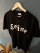 Celine " Chest Print " T-shirt styled in Black for Fall&Winter 2025