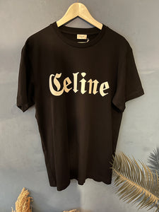 Celine " Chest Print " T-shirt styled in Black for Fall&Winter 2025