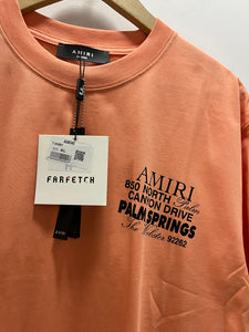 AMIRI "Palm Springs" Cotton T-shirt Styled in Orange for Spring&Summer 2025