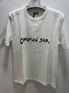CD " Logo " Printed T-Shirt styled in White for Spring&Summer 2025