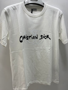 CD " Logo " Printed T-Shirt styled in White for Spring&Summer 2025