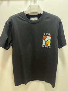 Casablanca " Logo'd " T-Shirt styled in Black for Spring&Summer 2025