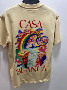 Casablanca " Logo'd " T-Shirt styled in Cream for Spring&Summer 2025