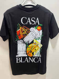 Casablanca " Logo'd " T-Shirt styled in Black for Spring&Summer 2025