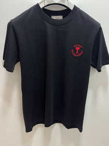 Ami " Logo Embroidered" Tee styled in Black for Spring&Summer 2025