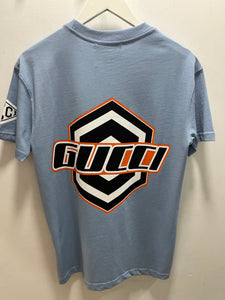 Gucci " Logo Printed " T-Shirt styled in Blue Spring&Summer 2025