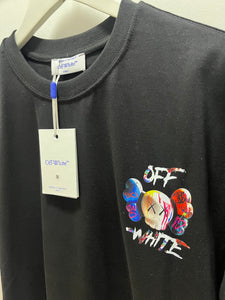 Off White "Kaws Print"  T-Shirt styled in Black for Spring&Summer 2025